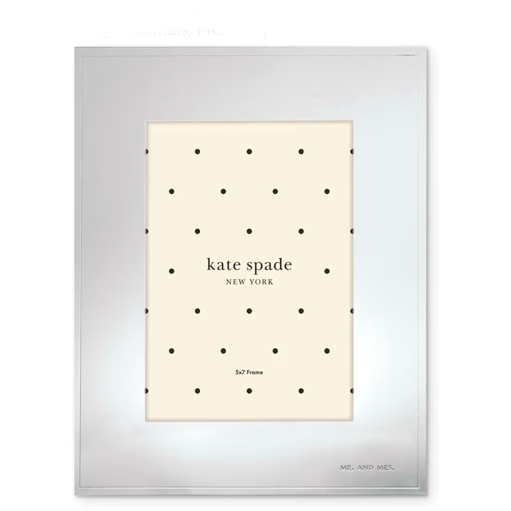 Kate Spade Darling Point 5x7 Silver Plate Picture Frame Mr and Mrs 792162 New